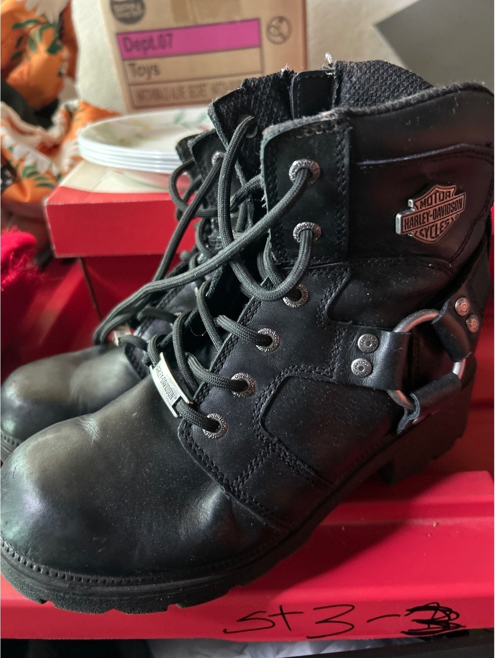 Harley-Davidson 6.5 women’s Black Lace-Up Ankle Boots Size 6.5M